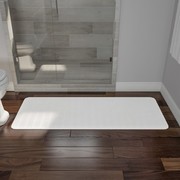 Hastings Home Oversized Bathroom Rug Memory Foam Bath Mat Textured Stripes with Non-Slip Absorbent Runner, White 166452CHB